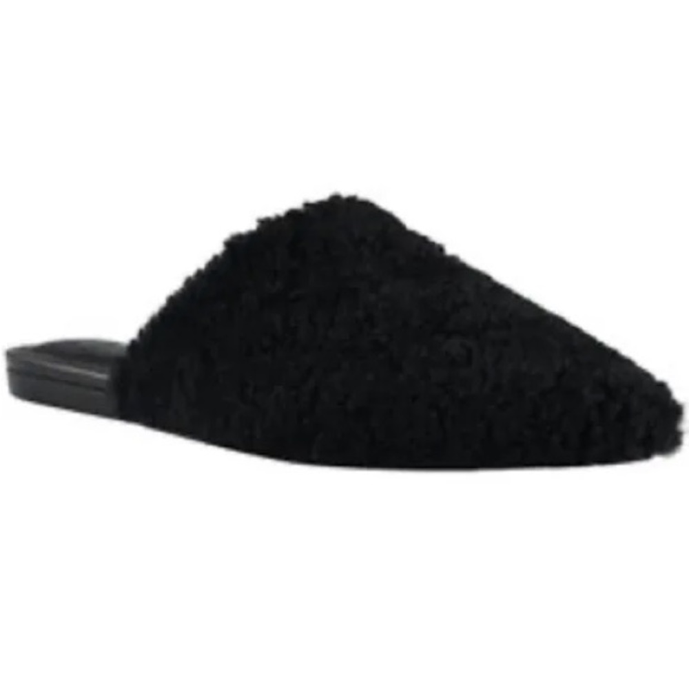 Marc Fisher Sabrinna Black Sheep Shearling Slides Sz 7.5M New Without Box